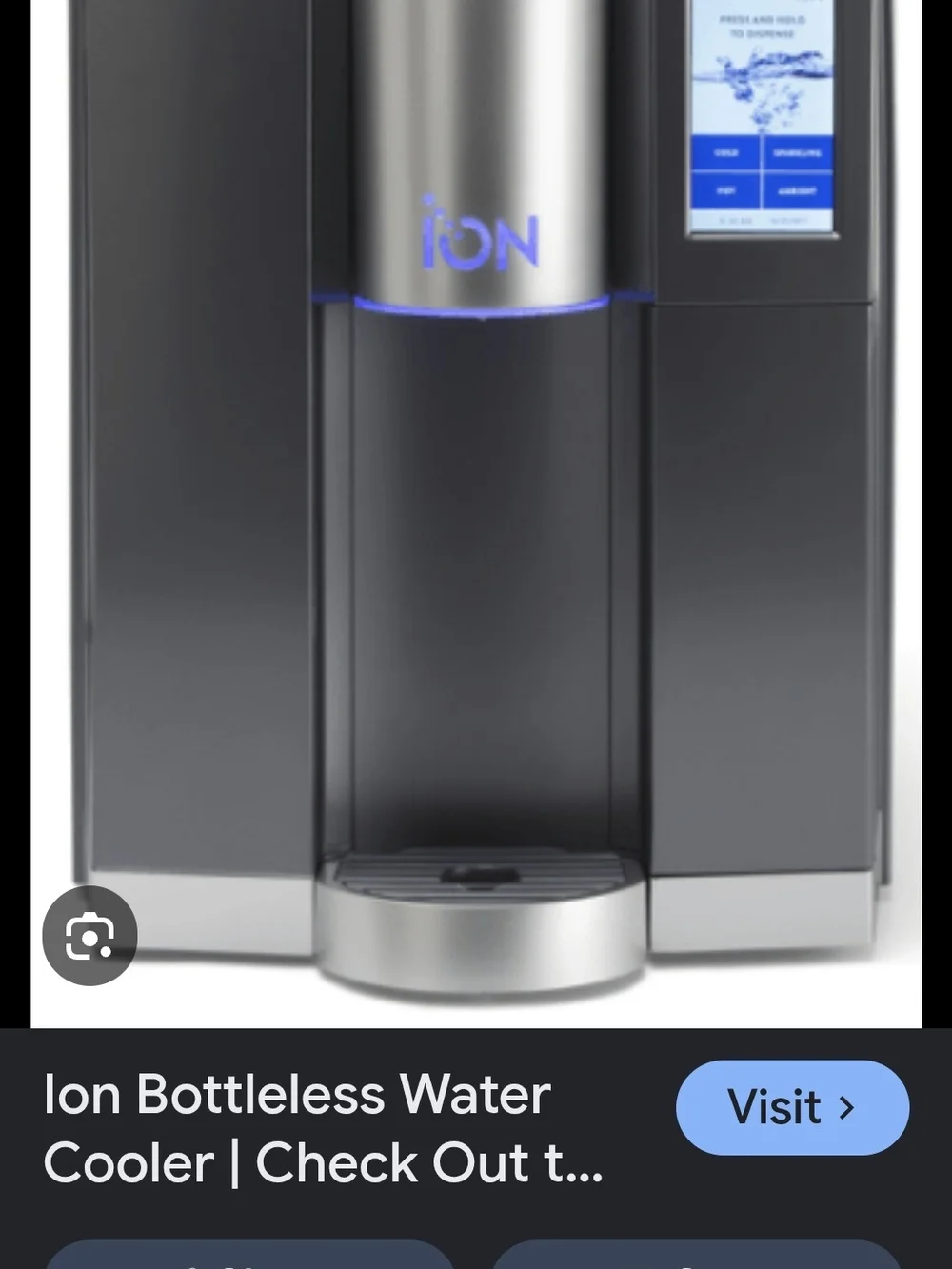 Bottleless Water Dispenser — Black and Silver. Paid 1500, Like New.
